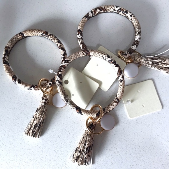 BOGO ALL Keychains-Snakeskin Round Keychain Tassel - Picture 3 of 8